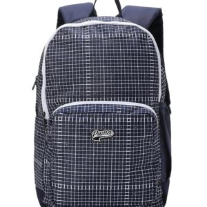 Puma Unisex-Adult Grid AOP Backpack, New Navy-White